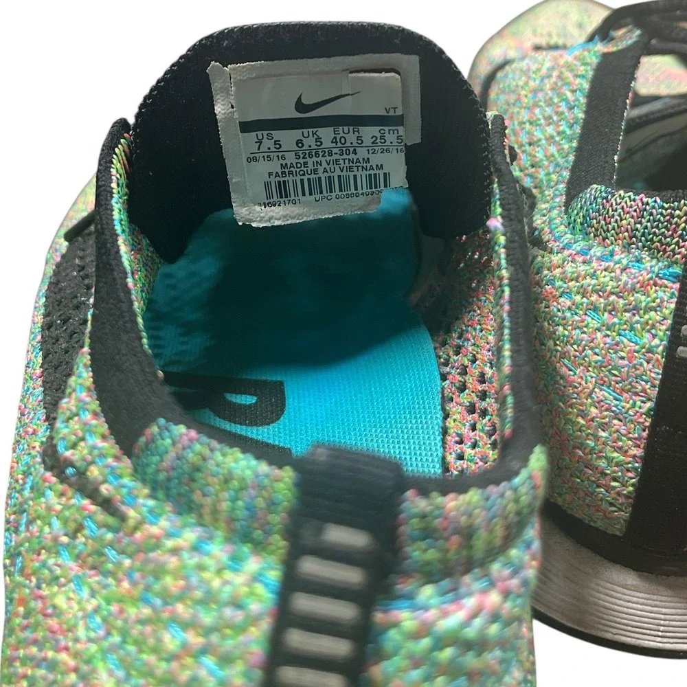 Nike Flyknit‎ Racer Multicolor 2.0 Mens Running Shoes 526628-304 Size 7.5